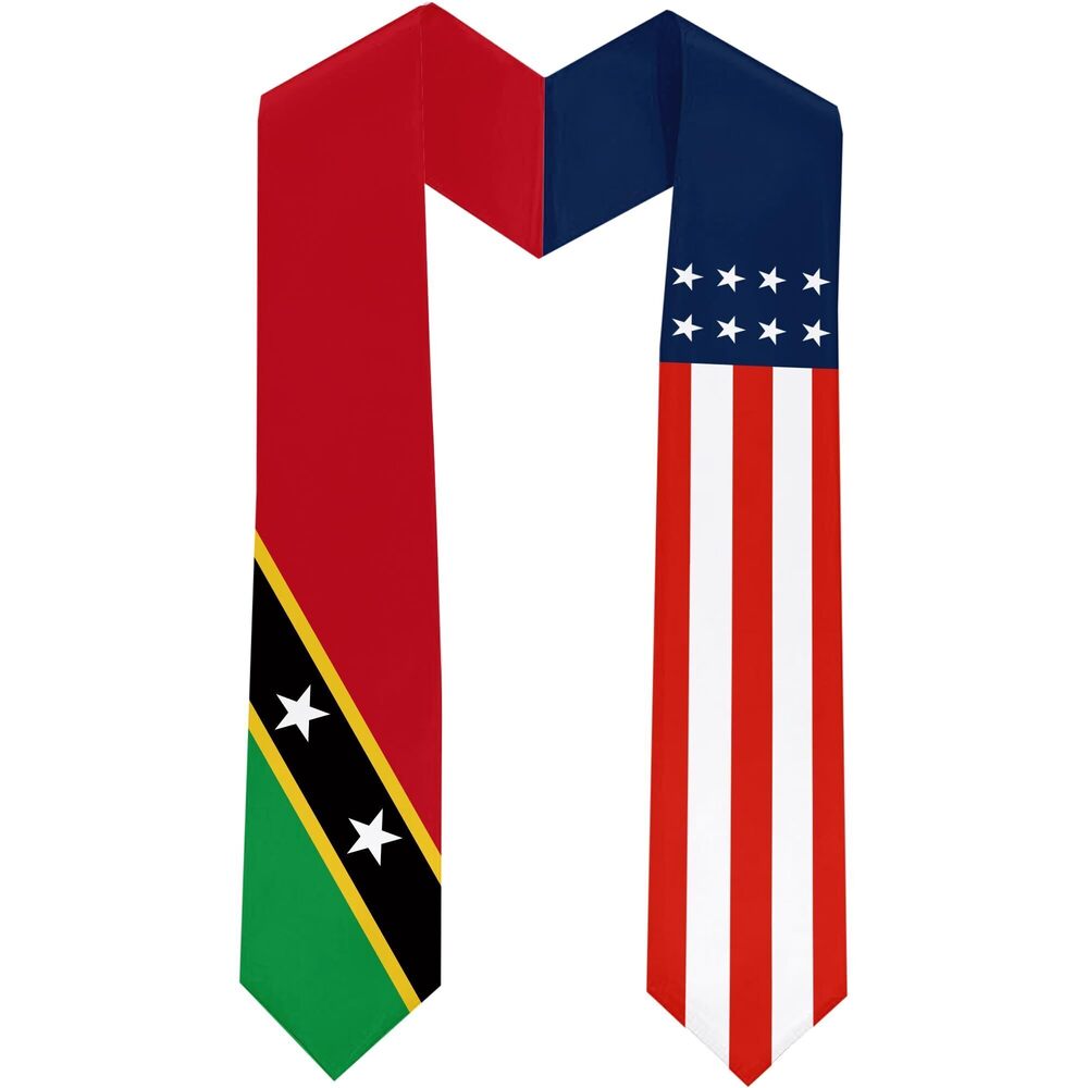 2254 St Kitts Flag International Students Graduation Sash Stole Scarves 180